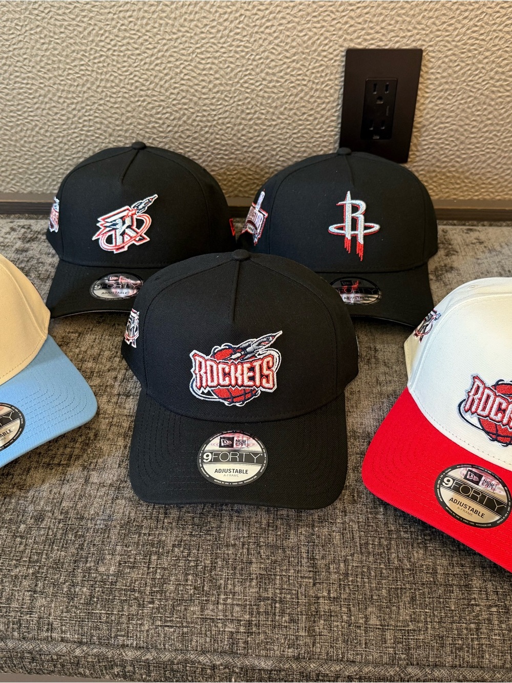 New Era 9FORTY A-Frame Adjustable Houston Rockets Caps - Set of 5